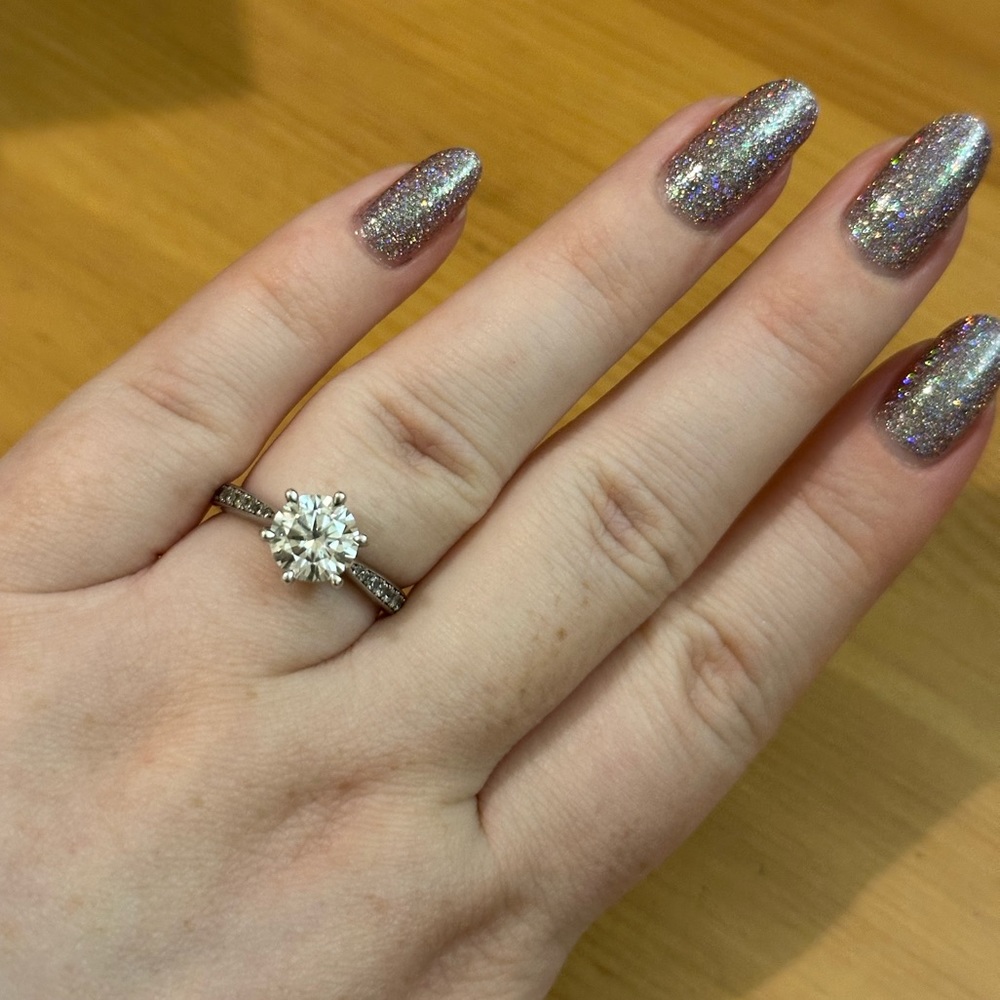 2ct center moissanite diamond engagement ring sterling silver